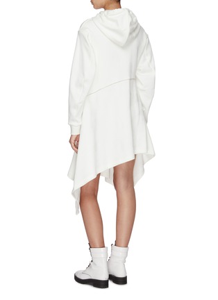 Back View - Click To Enlarge - ANGEL CHEN - Contrast pipe long asymmetric hoodie