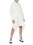 Figure View - Click To Enlarge - ANGEL CHEN - Contrast pipe long asymmetric hoodie