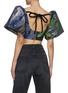 Back View - Click To Enlarge - ANGEL CHEN - 'Universe' mixed embroidery puff sleeve crop top