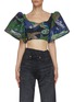 Main View - Click To Enlarge - ANGEL CHEN - 'Universe' mixed embroidery puff sleeve crop top