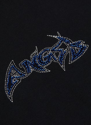  - ANGEL CHEN - Logo embroidered crop hoodie