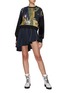 Figure View - Click To Enlarge - ANGEL CHEN - 'Universe' mixed embroidery crop sweatshirt