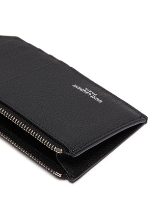 Detail View - Click To Enlarge - SAINT LAURENT - Grained leather card case
