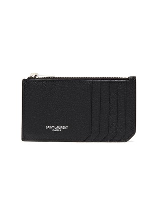 Main View - Click To Enlarge - SAINT LAURENT - Grained leather card case