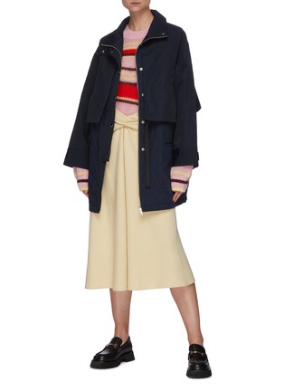 Figure View - Click To Enlarge - SHORT SENTENCE - Double Layer Oversize Placket Quilted Jacket