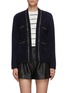 Main View - Click To Enlarge - CRUSH COLLECTION - Chain metal embellished brushed cardigan