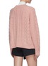 Back View - Click To Enlarge - MING MA - Bow embellished cable knit cardigan
