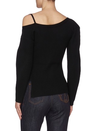 Back View - Click To Enlarge - 3.1 PHILLIP LIM - Wrap front Off-Shoulder Wool Sweater