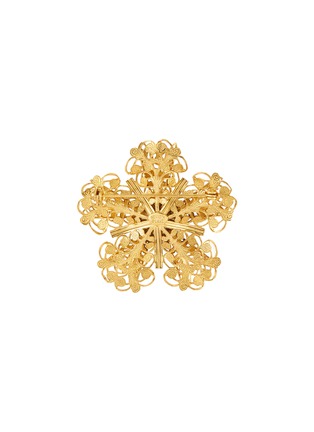 Detail View - Click To Enlarge - KENNETH JAY LANE - Class crystal filigree floral brooch