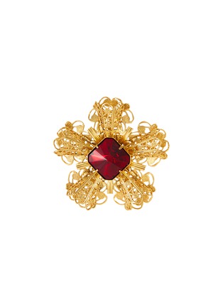 Main View - Click To Enlarge - KENNETH JAY LANE - Class crystal filigree floral brooch