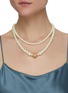 Figure View - Click To Enlarge - KENNETH JAY LANE - Pearl crystal centre S hook necklace