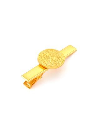 Detail View - Click To Enlarge - KENNETH JAY LANE - Satin gold coin centred hair clip