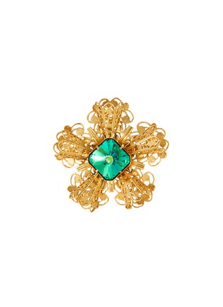 Main View - Click To Enlarge - KENNETH JAY LANE - Class crystal filigree floral brooch