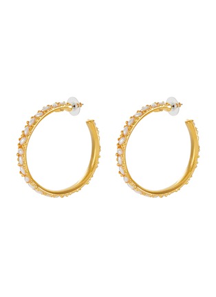 Main View - Click To Enlarge - KENNETH JAY LANE - Pearl cabochon hoop earrings