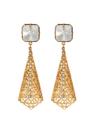 Main View - Click To Enlarge - KENNETH JAY LANE - Crystal filigree drop earrings