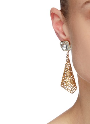 Figure View - Click To Enlarge - KENNETH JAY LANE - Crystal filigree drop earrings