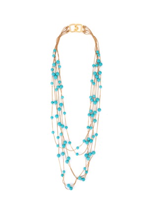 Main View - Click To Enlarge - KENNETH JAY LANE - Gold strands turquoise beads necklace