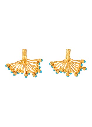 Main View - Click To Enlarge - KENNETH JAY LANE - Turquoise beads branch earrings