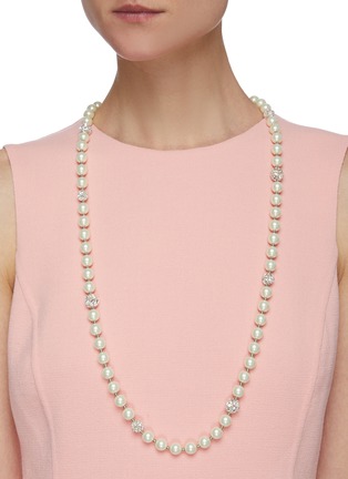 Figure View - Click To Enlarge - KENNETH JAY LANE - Pearl crystal fireball necklace