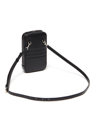 Figure View - Click To Enlarge - BALENCIAGA - Logo print leather cash and phone holder