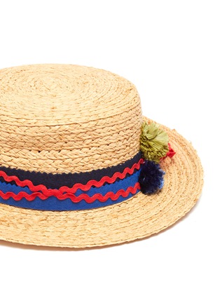 Detail View - Click To Enlarge - TIA CIBANI KIDS - 'Elek' ric rac kids straw boater hat