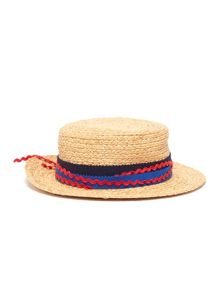 Figure View - Click To Enlarge - TIA CIBANI KIDS - 'Elek' ric rac kids straw boater hat