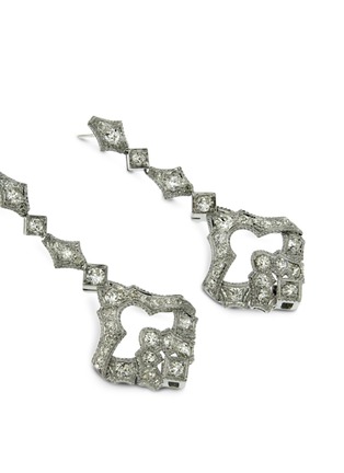 Detail View - Click To Enlarge - LANE CRAWFORD VINTAGE JEWELLERY - Art Deco Style diamond 18k white gold earrings