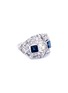Detail View - Click To Enlarge - LANE CRAWFORD VINTAGE JEWELLERY - Art Deco Style diamond sapphire 18k white gold ring
