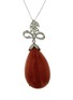 Main View - Click To Enlarge - LANE CRAWFORD VINTAGE JEWELLERY - Diamond Sardinian coral 18k white gold pendant necklace