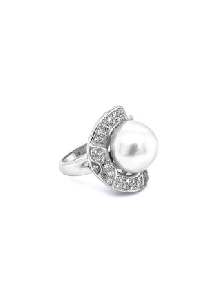 Detail View - Click To Enlarge - LANE CRAWFORD VINTAGE JEWELLERY - Diamond pearl 18K white gold ring