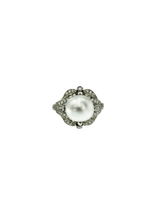 Main View - Click To Enlarge - LANE CRAWFORD VINTAGE JEWELLERY - Diamond Keshi pearl platinum ring