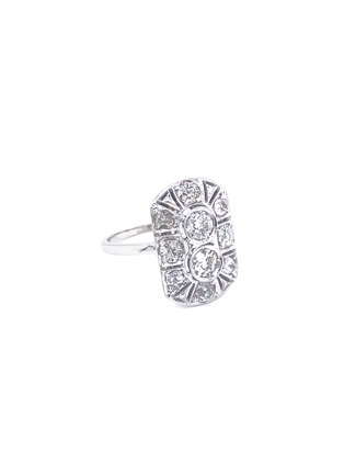 Detail View - Click To Enlarge - LANE CRAWFORD VINTAGE JEWELLERY - Art Deco Style diamond 18k white gold ring