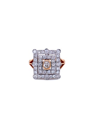 Main View - Click To Enlarge - LANE CRAWFORD VINTAGE JEWELLERY - Art Deco Style diamond 18k white yellow gold ring