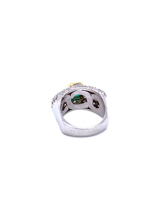 Detail View - Click To Enlarge - LANE CRAWFORD VINTAGE JEWELLERY - Diamond Colombian emerald 18k white gold ring