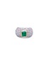 Main View - Click To Enlarge - LANE CRAWFORD VINTAGE JEWELLERY - Diamond Colombian emerald 18k white gold ring