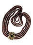 Detail View - Click To Enlarge - LANE CRAWFORD VINTAGE JEWELLERY - Diamond emerald ruby natural garnet bead necklace