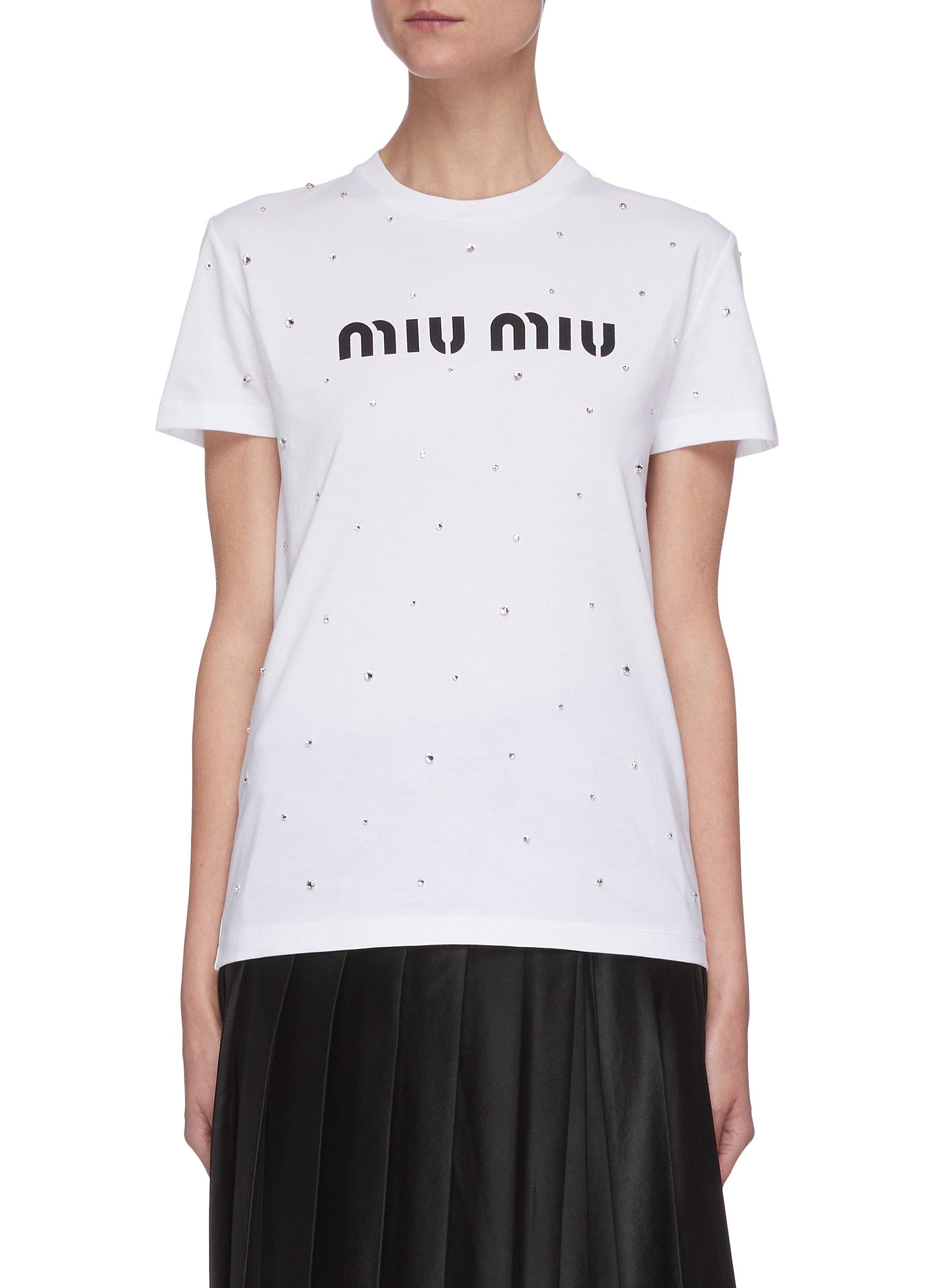 Miu Miu T Shirt Sale, 55% OFF | campingcanyelles.com