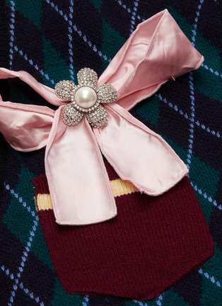  - MIU MIU - Ribbon embellished knit cardigan