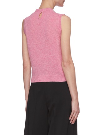 Back View - Click To Enlarge - MIU MIU - Necklace embellished back cutout knit vest