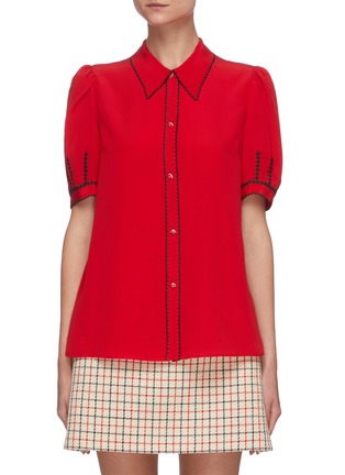 Main View - Click To Enlarge - MIU MIU - Contrasted outline shirt