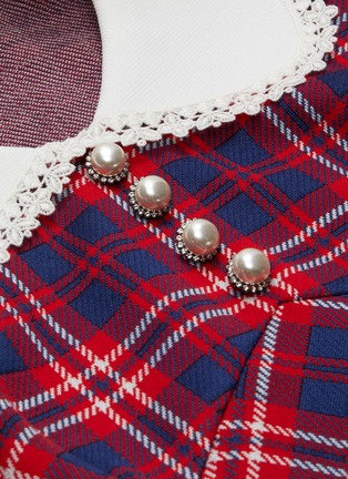 Detail View - Click To Enlarge - MIU MIU - Tartan check print jacquard jersey dress