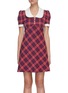 Main View - Click To Enlarge - MIU MIU - Tartan check print jacquard jersey dress