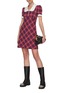 Figure View - Click To Enlarge - MIU MIU - Tartan check print jacquard jersey dress