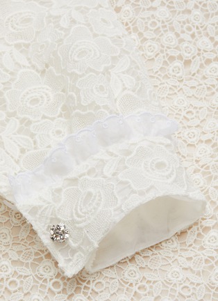 Detail View - Click To Enlarge - MIU MIU - Macramè lace mini dress