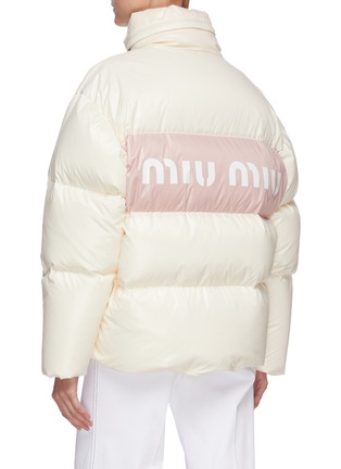 Back View - Click To Enlarge - MIU MIU - Quilted logo back puff jacket