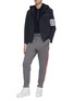 Figure View - Click To Enlarge - THOM BROWNE  - Contrast tape outseam jogging pants