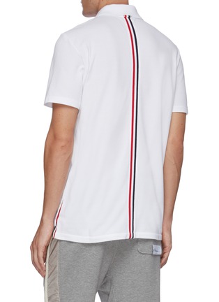 Back View - Click To Enlarge - THOM BROWNE  - Back stripe piqué cotton polo shirt
