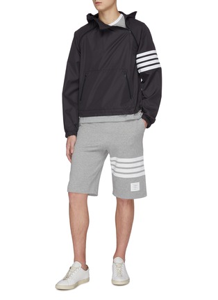 Figure View - Click To Enlarge - THOM BROWNE - Bar stripe double zip hooded anorak