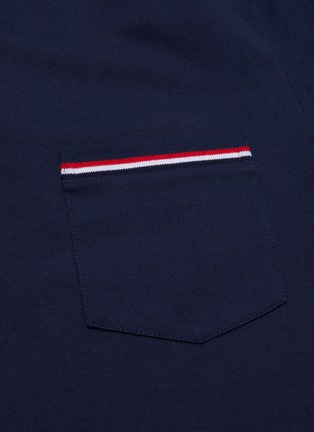  - THOM BROWNE - Tricolour stripe pocket T-shirt