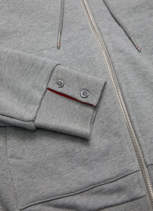  - THOM BROWNE  - Interlock stripe back zip hoodie